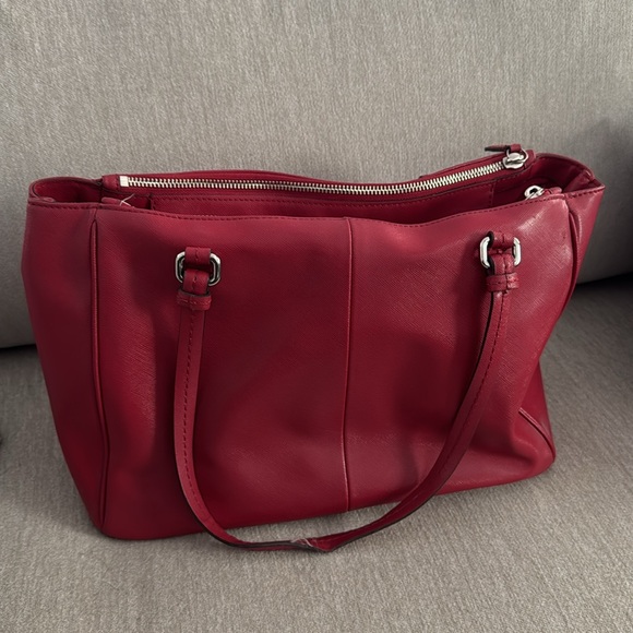 Coach Red Leather Bag Purse - vintage! - Picture 2 of 7